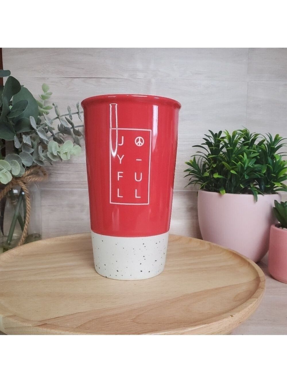 Starbucks Holiday Christmas Red White Ceramic Tumbler 2017